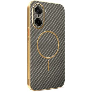 Phonesta Luxury Carbon Fiber Back Cover Hülle mit MagSafe für OnePlus Nord CE5 - Braun