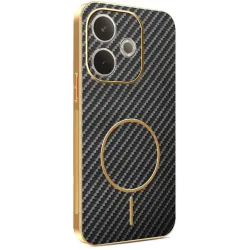 Phonesta Luxury Carbon Fiber Back Cover Hülle mit MagSafe für Oppo A5 Pro - Schwarz