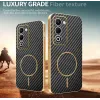 Phonesta Luxury Carbon Fiber Back Cover Hülle mit MagSafe für Oppo A5/A5m - Schwarz 4