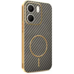 Phonesta Luxury Carbon Fiber Back Cover Hülle mit MagSafe für Oppo A5x - Braun