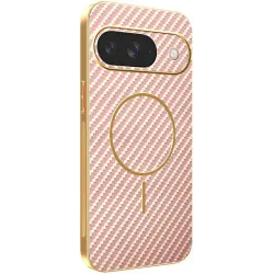 Phonesta Luxury Carbon Fiber Back Cover Hülle mit MagSafe für Google Pixel 10 - Rosa