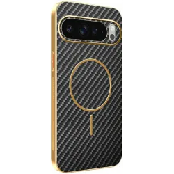 Phonesta Luxury Carbon Fiber Back Cover Hülle mit MagSafe für Google Pixel 10 Pro - Schwarz
