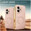 Phonesta Luxury Carbon Fiber Back Cover Hülle mit MagSafe für HONOR 400 - Rosa 3