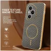 Phonesta Luxury Carbon Fiber Back Cover Hülle mit MagSafe für HONOR 400 Pro - Braun 1
