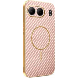 Phonesta Luxury Carbon Fiber Back Cover Hülle mit MagSafe für OnePlus Nord 4 - Rosa