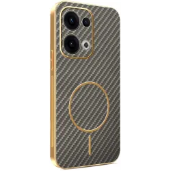 Phonesta Luxury Carbon Fiber Back Cover Hülle mit MagSafe für Oppo Reno13 - Braun