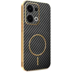 Phonesta Luxury Carbon Fiber Back Cover Hülle mit MagSafe für Oppo Reno13 - Schwarz