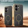 Phonesta Luxury Carbon Fiber Back Cover Hülle mit MagSafe für Oppo Reno13 F 4G/5G / Reno13 FS 5G - Schwarz 3