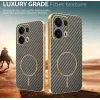 Phonesta Luxury Carbon Fiber Back Cover Hülle mit MagSafe für Oppo Reno13 Pro - Braun 3