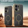 Phonesta Luxury Carbon Fiber Back Cover Hülle mit MagSafe für Oppo Reno13 Pro - Schwarz 3