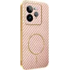 Phonesta Luxury Carbon Fiber Back Cover Hülle mit MagSafe für Realme GT 7 Pro - Rosa 0