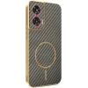 Phonesta Luxury Carbon Fiber Back Cover Hülle mit MagSafe für Motorola Edge 50 Fusion - Braun 0