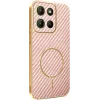 Phonesta Luxury Carbon Fiber Back Cover Hülle mit MagSafe für Motorola Moto G17/G17 Power/G15/G15 Power - Rosa