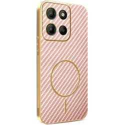 Phonesta Luxury Carbon Fiber Back Cover Hülle mit MagSafe für Motorola Moto G17/G17 Power/G15/G15 Power - Rosa