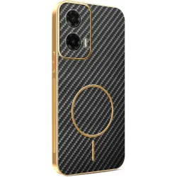 Phonesta Luxury Carbon Fiber Back Cover Hülle mit MagSafe für Motorola Moto G35 - Schwarz