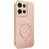 Phonesta Luxury Carbon Fiber Back Cover Hülle mit MagSafe für Motorola Moto G75 - Rosa 0