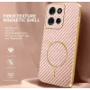 Phonesta Luxury Carbon Fiber Back Cover Hülle mit MagSafe für Motorola Moto G75 - Rosa 1