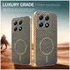 Phonesta Luxury Carbon Fiber Back Cover Hülle mit MagSafe für Xiaomi 14T Pro - Braun 3