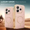 Phonesta Luxury Carbon Fiber Back Cover Hülle mit MagSafe für Xiaomi Redmi Note 14 5G - Rosa 4