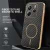 Phonesta Luxury Carbon Fiber Back Cover Hülle mit MagSafe für Xiaomi Redmi Note 14 5G - Schwarz 2