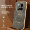 Phonesta Luxury Carbon Fiber Back Cover Hülle mit MagSafe für Xiaomi Redmi Note 14 Pro Plus - Braun 2