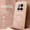 Phonesta Luxury Carbon Fiber Back Cover Hülle mit MagSafe für Xiaomi Redmi Note 14 Pro Plus - Rosa 2