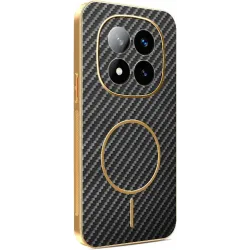 Phonesta Luxury Carbon Fiber Back Cover Hülle mit MagSafe für Xiaomi Redmi Note 14 Pro Plus - Schwarz