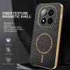 Phonesta Luxury Carbon Fiber Back Cover Hülle mit MagSafe für Xiaomi Redmi Note 14 Pro Plus - Schwarz 2