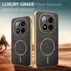 Phonesta Luxury Carbon Fiber Back Cover Hülle mit MagSafe für Xiaomi Redmi Note 14 Pro Plus - Schwarz 4