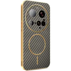 Phonesta Luxury Carbon Fiber Back Cover Hülle mit MagSafe für Xiaomi 15 Ultra - Braun