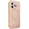 Phonesta Luxury Carbon Fiber Back Cover Hülle mit MagSafe für Xiaomi Poco F7 Pro - Rosa 0