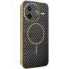 Phonesta Luxury Carbon Fiber Back Cover Hülle mit MagSafe für Xiaomi Poco F7 Pro - Schwarz 0