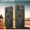 Phonesta Luxury Carbon Fiber Back Cover Hülle mit MagSafe für Xiaomi Poco F7 Pro - Schwarz 3