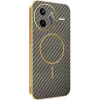 Phonesta Luxury Carbon Fiber Back Cover Hülle mit MagSafe für Xiaomi Poco F7 Ultra - Braun 0