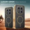 Phonesta Luxury Carbon Fiber Back Cover Hülle mit MagSafe für Xiaomi Redmi Note 14 Pro 4G - Schwarz 4