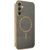 Phonesta Luxury Carbon Fiber Back Cover Hülle mit MagSafe für Samsung Galaxy A16 - Braun 0