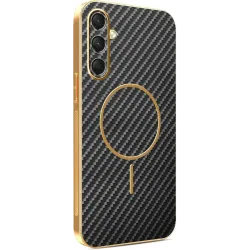 Phonesta Luxury Carbon Fiber Back Cover Hülle mit MagSafe für Samsung Galaxy A16 - Schwarz