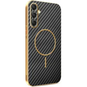 Phonesta Luxury Carbon Fiber Back Cover Hülle mit MagSafe für Samsung Galaxy A16 - Schwarz