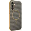 Phonesta Luxury Carbon Fiber Back Cover Hülle mit MagSafe für Samsung Galaxy A36 - Braun 0