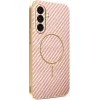 Phonesta Luxury Carbon Fiber Back Cover Hülle mit MagSafe für Samsung Galaxy A36 - Rosa 0