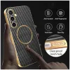 Phonesta Luxury Carbon Fiber Back Cover Hülle mit MagSafe für Samsung Galaxy S24 FE - Schwarz 5