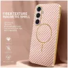 Phonesta Luxury Carbon Fiber Back Cover Hülle mit MagSafe für Samsung Galaxy S25 Plus/S24 Plus - Rosa 1
