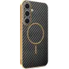 Phonesta Luxury Carbon Fiber Back Cover Hülle mit MagSafe für Samsung Galaxy S25 Plus/S24 Plus - Schwarz 0