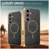 Phonesta Luxury Carbon Fiber Back Cover Hülle mit MagSafe für Samsung Galaxy S25 Plus/S24 Plus - Schwarz 3