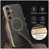 Phonesta Luxury Carbon Fiber Back Cover Hülle mit MagSafe für Samsung Galaxy S25 Plus/S24 Plus - Schwarz 5