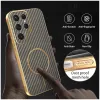 Phonesta Luxury Carbon Fiber Back Cover Hülle mit MagSafe für Samsung Galaxy S25 Ultra - Braun 5