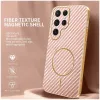 Phonesta Luxury Carbon Fiber Back Cover Hülle mit MagSafe für Samsung Galaxy S25 Ultra - Rosa 1