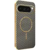 Phonesta Luxury Carbon Fiber Back Cover Hülle mit MagSafe für Google Pixel 9 Pro - Braun 0