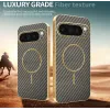 Phonesta Luxury Carbon Fiber Back Cover Hülle mit MagSafe für Google Pixel 9 Pro - Braun 3