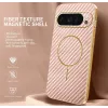 Phonesta Luxury Carbon Fiber Back Cover Hülle mit MagSafe für Google Pixel 9 Pro - Rosa 1